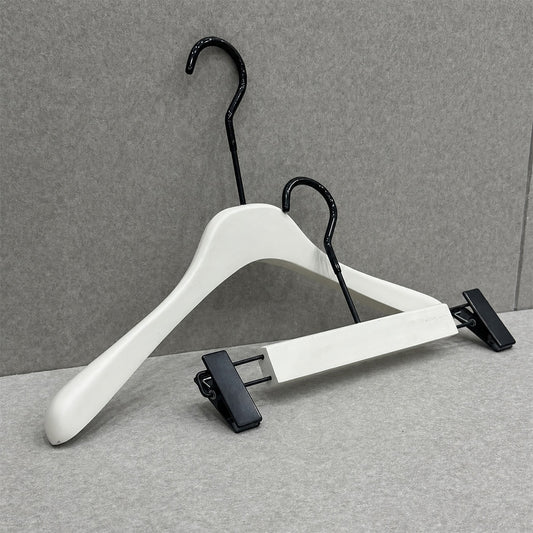 Cream White Wooden Hangers for Women & Adjustable Pants Hangers