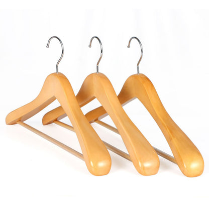 Wooden Hanger Wide Shoulder Natural Wood Finish Suit Coat Display thegarmenthanger