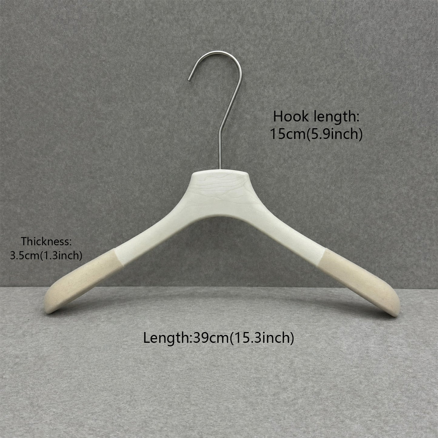 Non-Slip Flocked Resin Woodgrain Hangers for Clothing Stores
