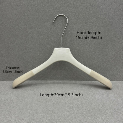 Non-Slip Flocked Resin Woodgrain Hangers for Clothing Stores