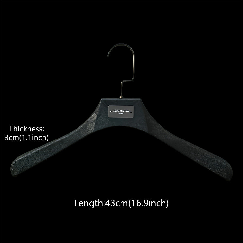 Custom Logo Solid Resin Hangers with Metal Plate for Boutique Clothing Stores