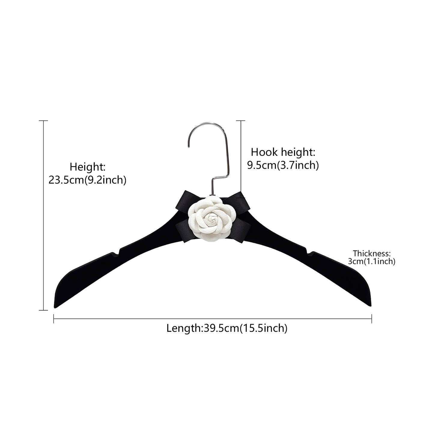 Camellia Velvet Non-Slip Hangers & Adjustable Pant Hangers for Boutique Clothing Display