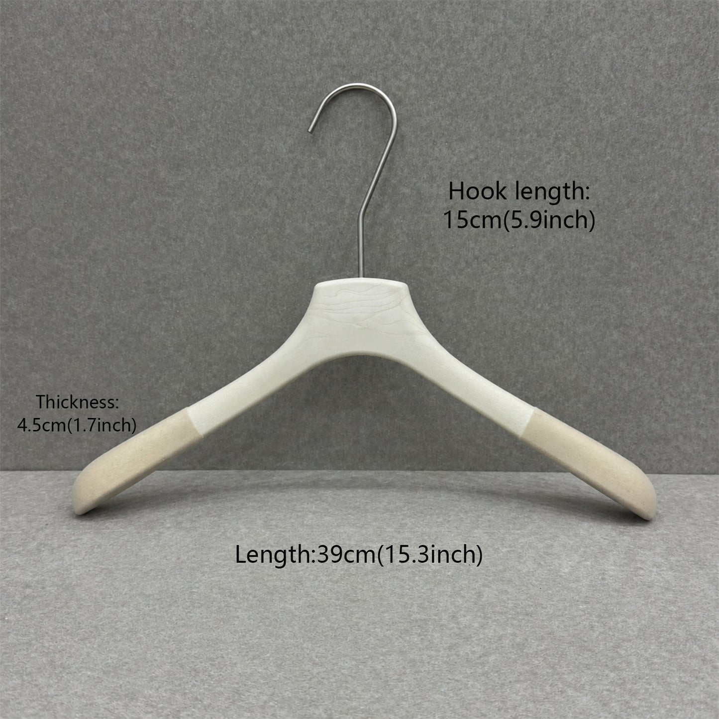 Non-Slip Flocked Resin Woodgrain Hangers for Clothing Stores