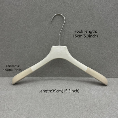 Non-Slip Flocked Resin Woodgrain Hangers for Clothing Stores