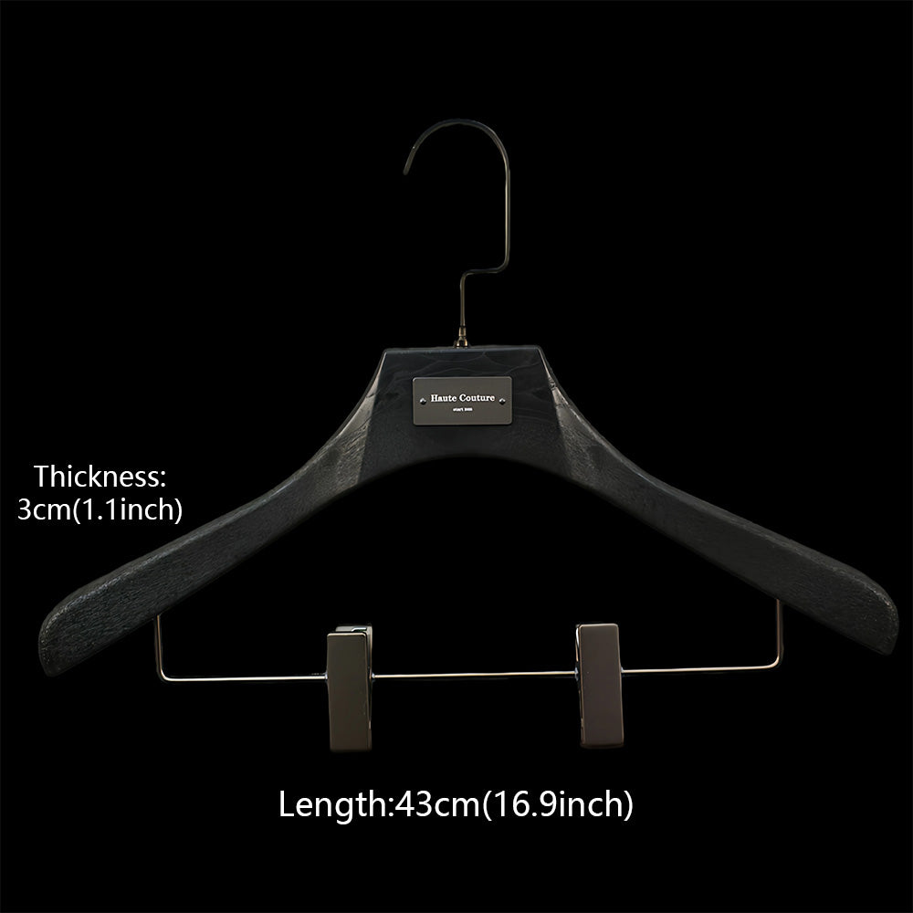 Custom Logo Solid Resin Hangers with Metal Plate for Boutique Clothing Stores