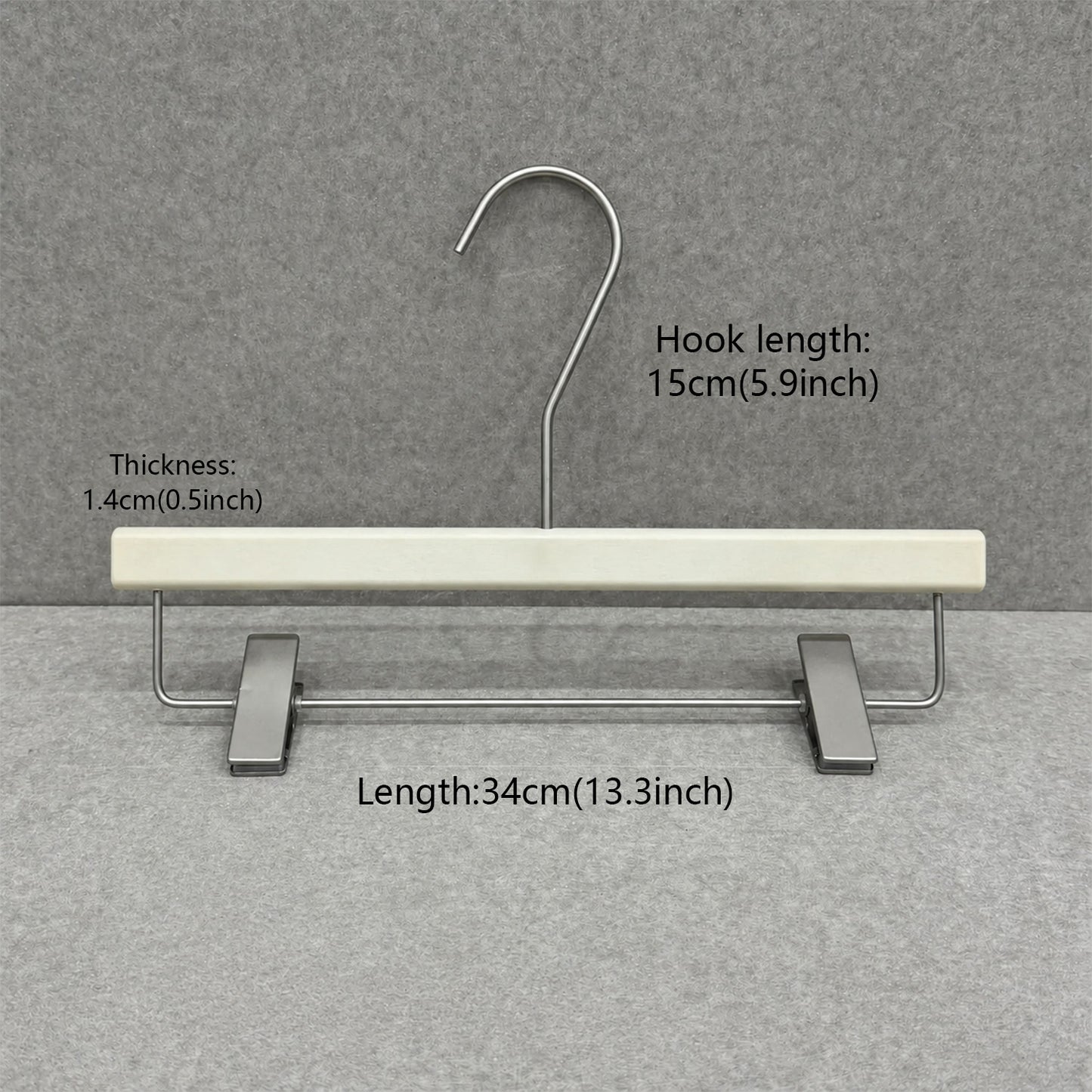 Non-Slip Flocked Resin Woodgrain Hangers for Clothing Stores