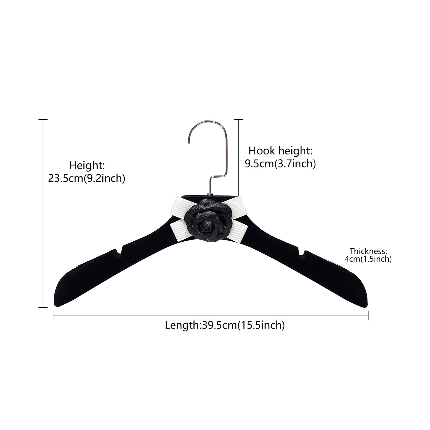 Camellia Velvet Non-Slip Hangers & Adjustable Pant Hangers for Boutique Clothing Display