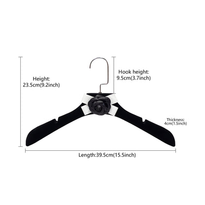 Camellia Velvet Non-Slip Hangers & Adjustable Pant Hangers for Boutique Clothing Display