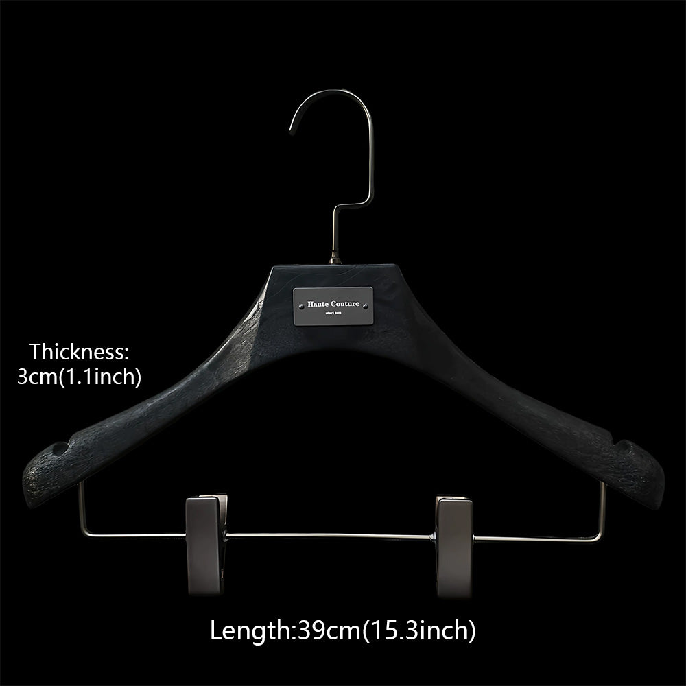 Custom Logo Solid Resin Hangers with Metal Plate for Boutique Clothing Stores