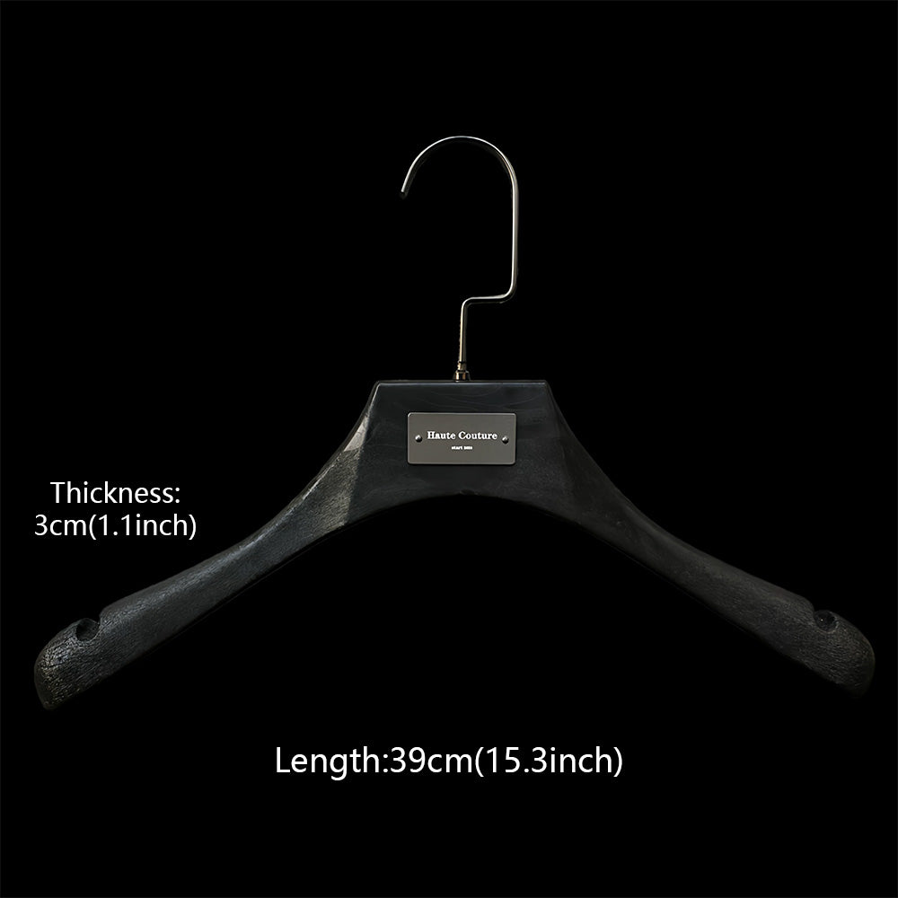 Custom Logo Solid Resin Hangers with Metal Plate for Boutique Clothing Stores