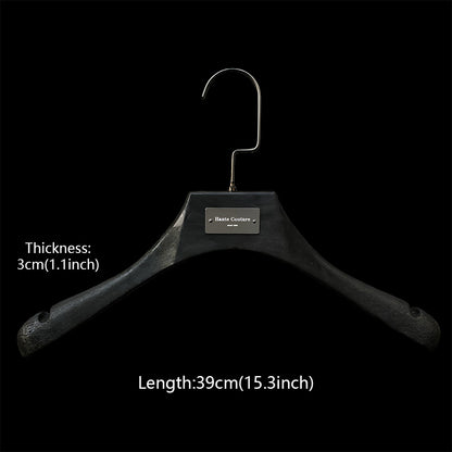 Custom Logo Solid Resin Hangers with Metal Plate for Boutique Clothing Stores