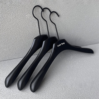 Black Wood Hangers | Non-Slip Solid Wooden Coat & Pants Garment Hanger Set