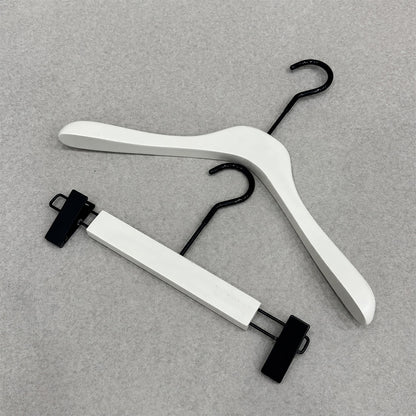 Cream White Wooden Hangers for Women & Adjustable Pants Hangers