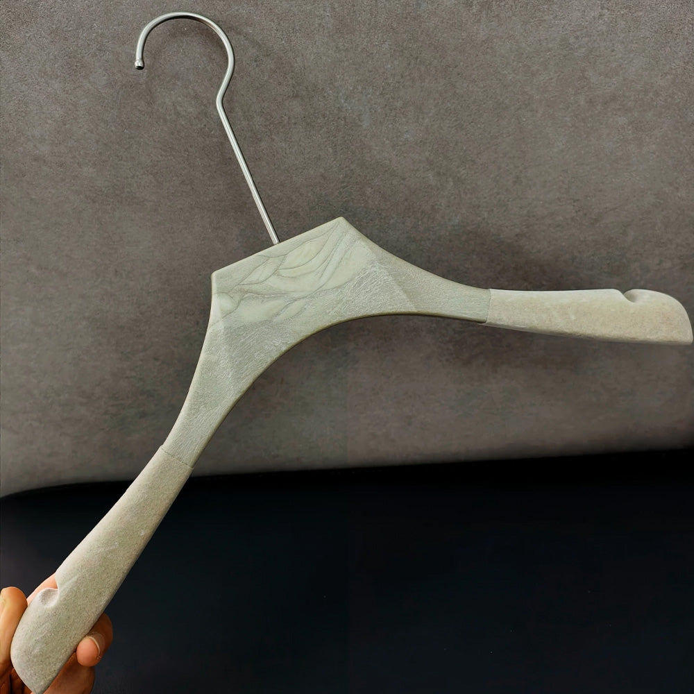Custom Non-Slip Flocked Resin Hangers with Clips for Boutique Display