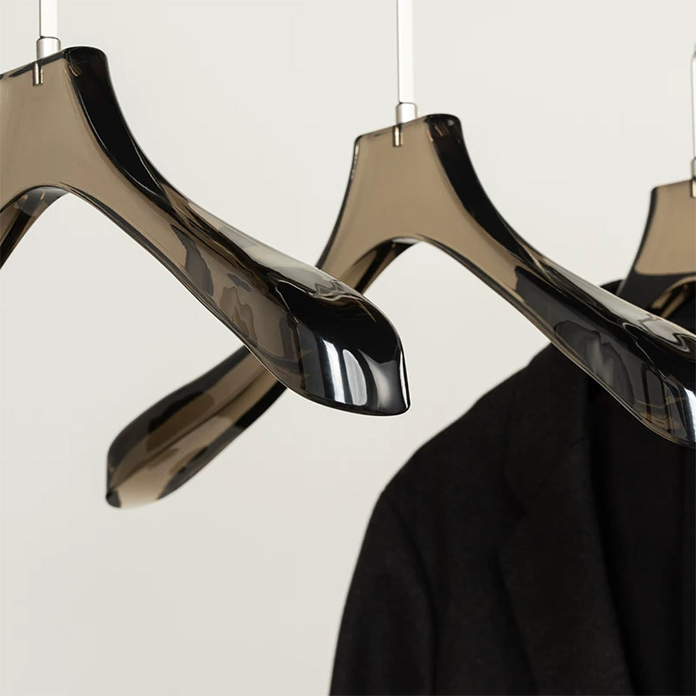 Custom Smoke Black Acrylic Clothes Hangers Wholesale with Logo