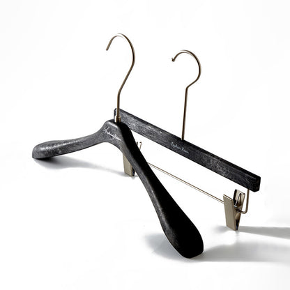 Luxury Matte Black Resin Suit Hanger & Pants Hanger for Men's Wardrobe