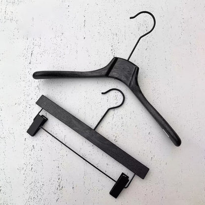 Custom Logo Black ABS Resin Suit and Pants Hanger for Boutiques