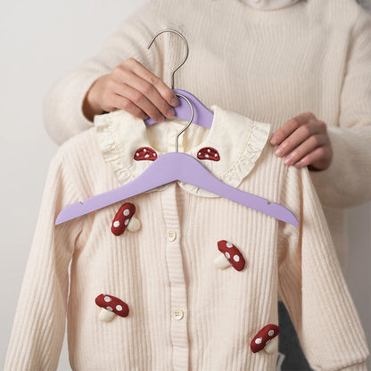 Colored Kids Wooden Hangers with 360° Swivel Hooks | Solid Beech Wood