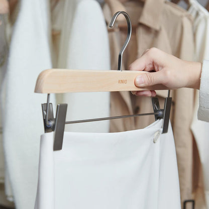 Solid European Beech Wood Hangers for Suits, Coats, Pants & Skirts