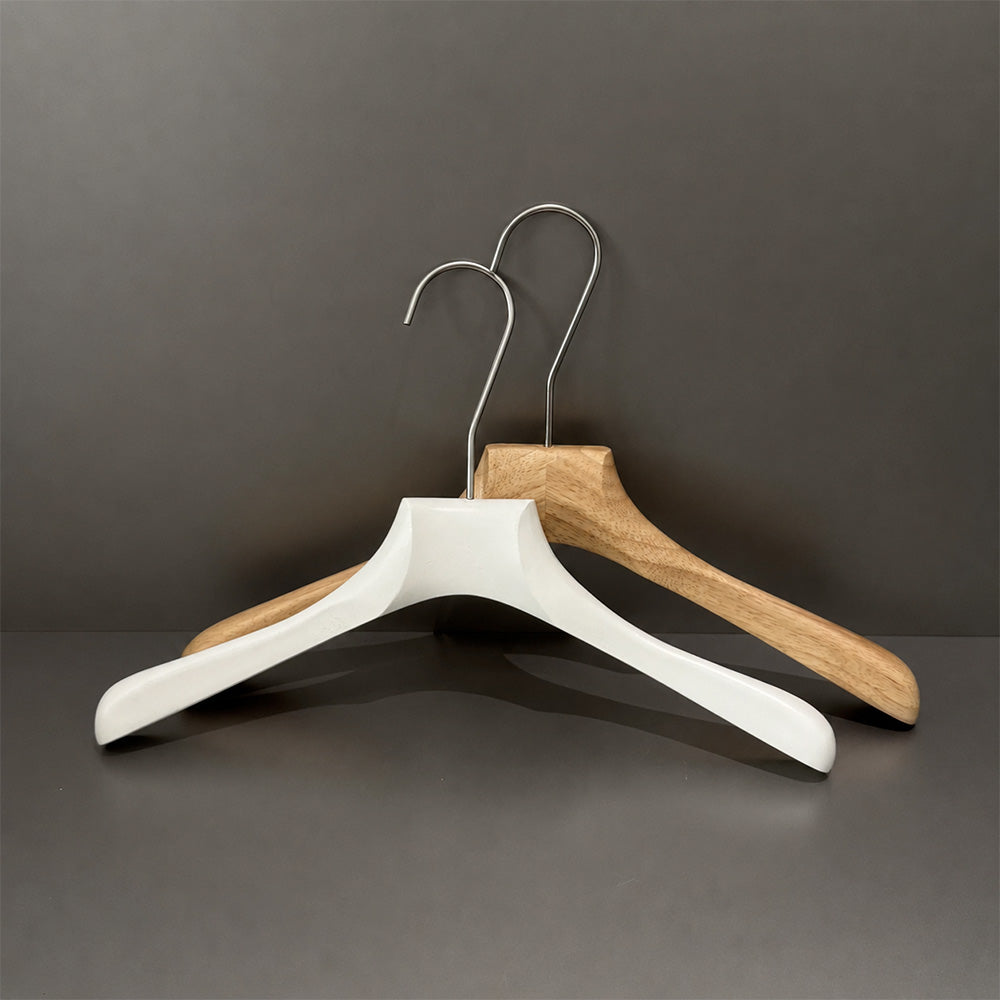 Wholesale Wooden Clothes Hangers with Adjustable Pants Clips & Custom Logo