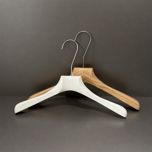 Wholesale Wooden Clothes Hangers with Adjustable Pants Clips & Custom Logo