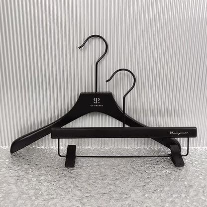 Premium Black Wood Hangers Non-Slip Luxury Hotel Hangers for Suits - thegarmenthanger