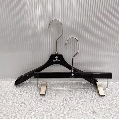 Black Acrylic Hangers with Clips – Premium Closet & Boutique Display Organizer