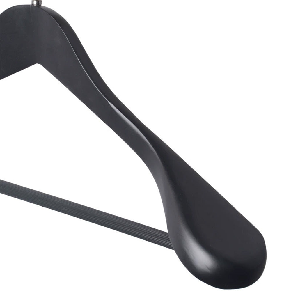 Luxury Solid Wood Wide Shoulder Suit Hangers with Non-Slip Trouser Bar