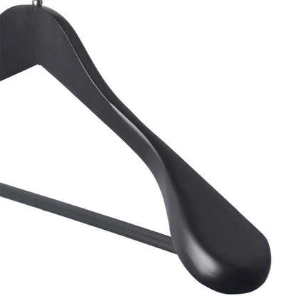 Luxury Solid Wood Wide Shoulder Suit Hangers with Non-Slip Trouser Bar
