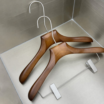 Walnut Beech Wood Hangers Wholesale – Suit & Pants Hangers with Clips