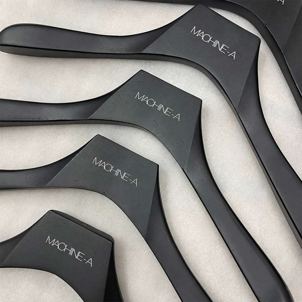 Custom Matte Black Wooden Hangers with Logo | Solid Wood Wholesale