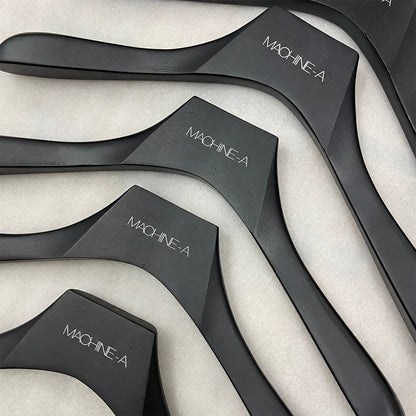 Custom Matte Black Wooden Hangers with Logo | Solid Wood Wholesale