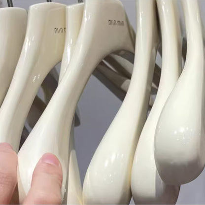 Luxury White Wood Hangers Set - Hotel Grade Clothing Hangers for Dresses Coats | thegarmenthanger
