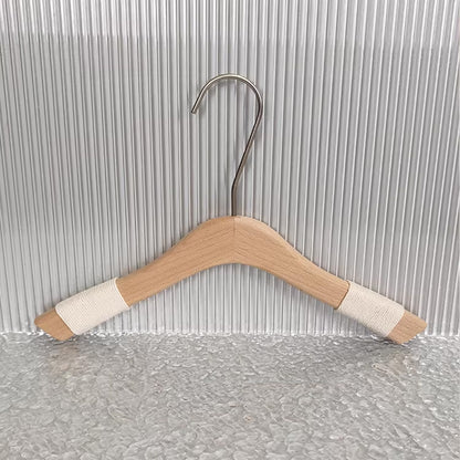 Non-Slip Beech Wood Hangers with Clips for Boutique Custom Logo Available