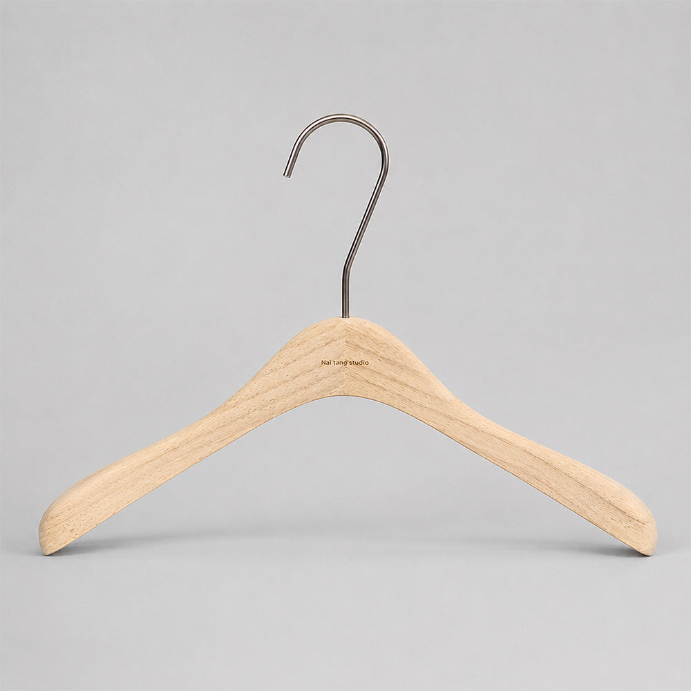 Natural Oak Wooden Suit & Pants Hangers with Clips | Custom Logo