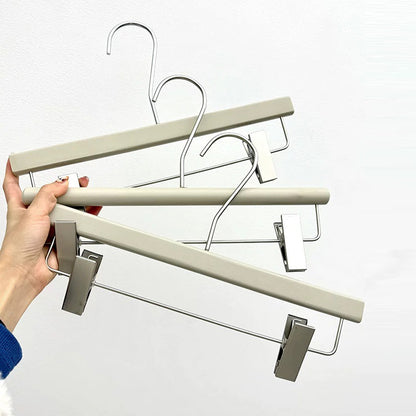 Matte Gray Wooden Hangers Non-Slip | Clothes & Pants Hanger 4 Styles