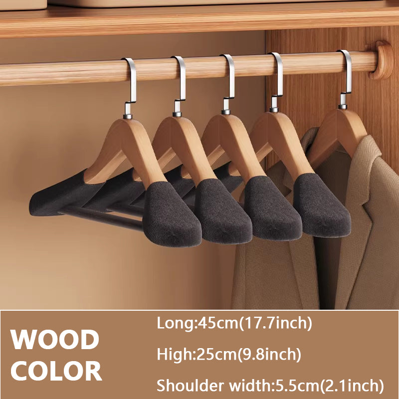 Luxury Wood Hangers for Boutique & Hotel - Non-Slip Velvet Flocked Suit Hangers