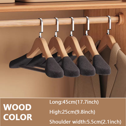 Luxury Wood Hangers for Boutique & Hotel - Non-Slip Velvet Flocked Suit Hangers