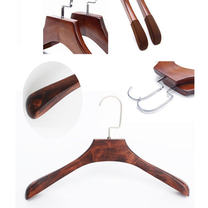 Wooden Hangers for Clothing Stores - Wide Shoulders, Non-Slip, Custom Logo, Adult Clothing