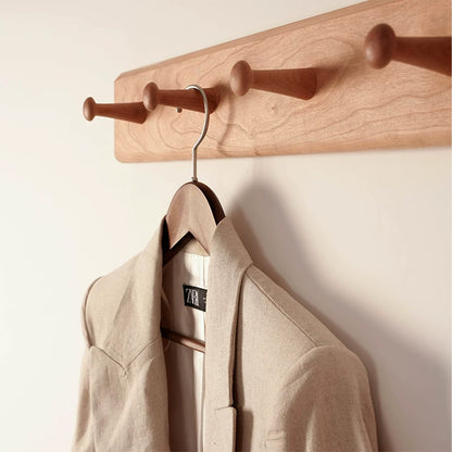 Solid Wood Clothes Hangers with Pants Bar and Shoulder Notches
