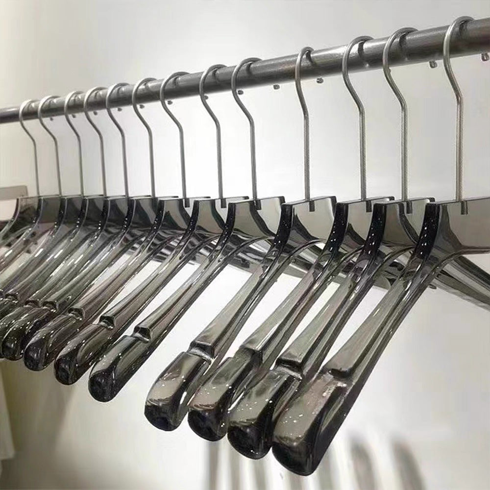 Grey Acrylic Hangers for Suits & Jackets - Premium Unisex Clothes Hangers (50 Pack)
