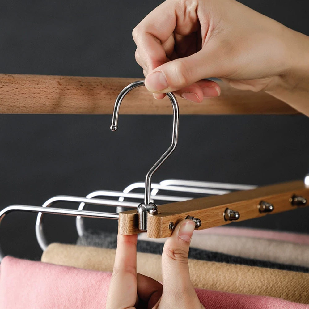 Folding Multi-Layer Pants Hanger for Small Closets and Wardrobe Organization