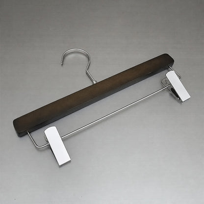 Antique Lotus Wood Hangers for Women with Adjustable Skirt & Trouser Clips