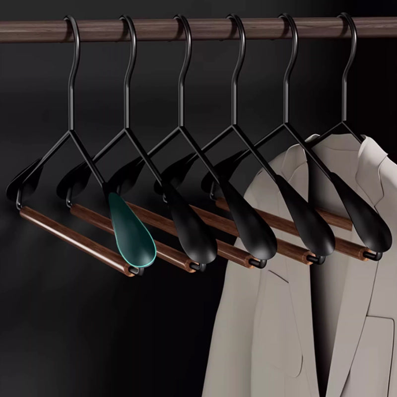 Solid Beech Wood Hangers Iron Hook - Luxury Wide Shoulder Hangers Hotel & Retail