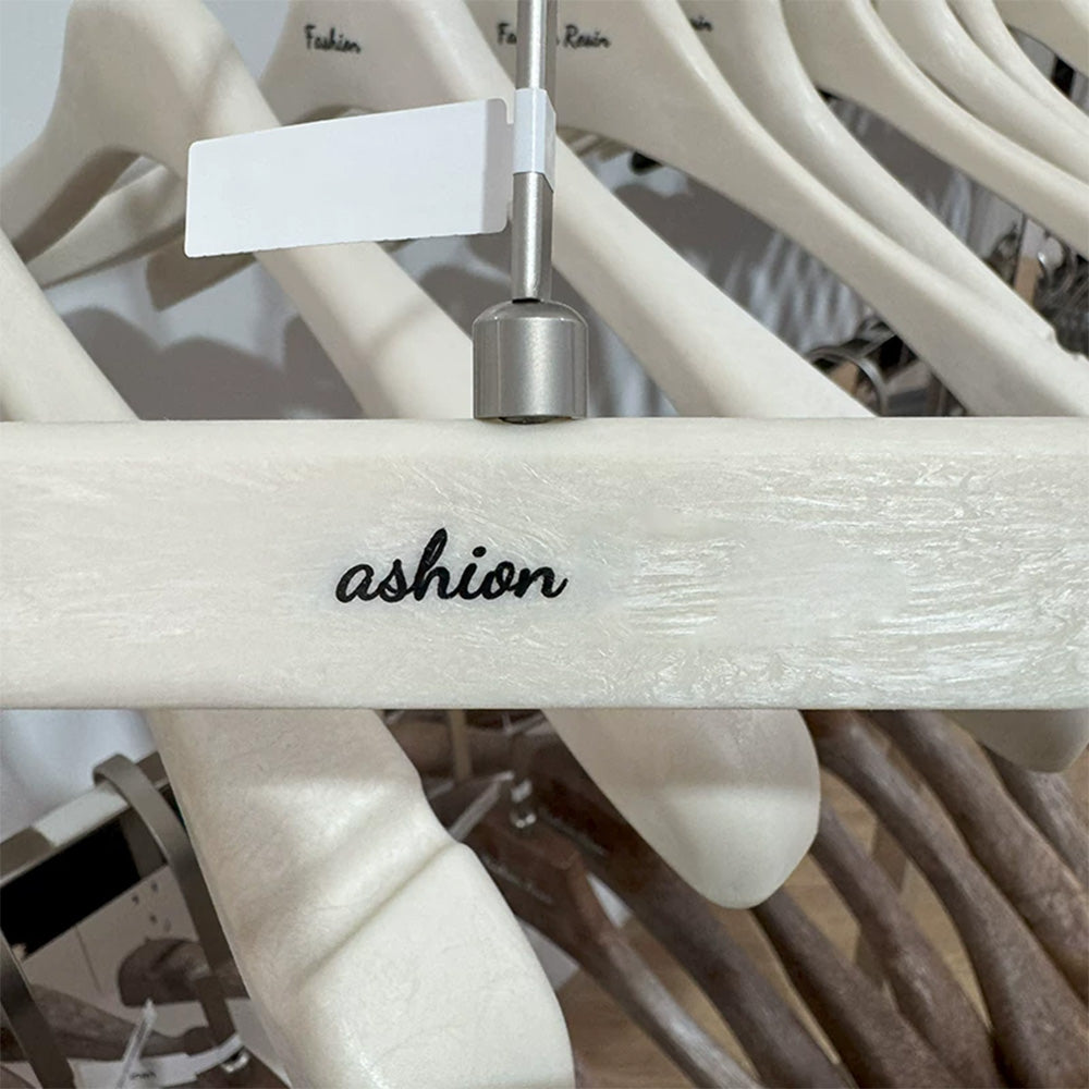 Wood Grain Resin Hangers for Pants – Non-Slip Metal Clips, Heavy Duty ABS
