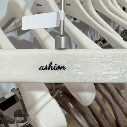 Wood Grain Resin Hangers for Pants – Non-Slip Metal Clips, Heavy Duty ABS