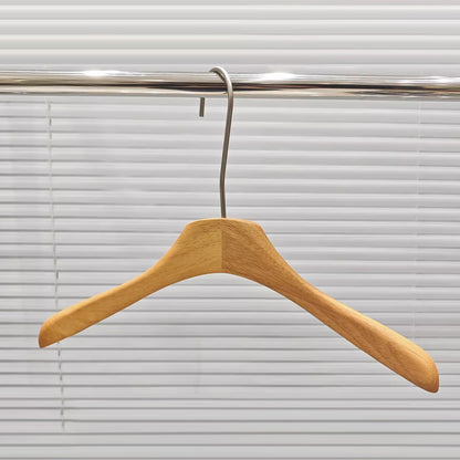 Natural Oak Hangers for Retail Stores - Wooden Coat Hangers with Clips