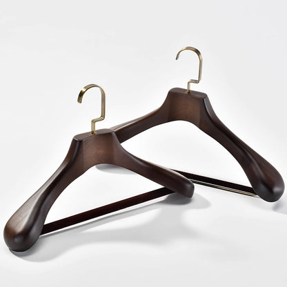 Luxury Wood Suit Hanger Wide Shoulder Thick Vintage Men's Coat Hanger TheGarmentHanger