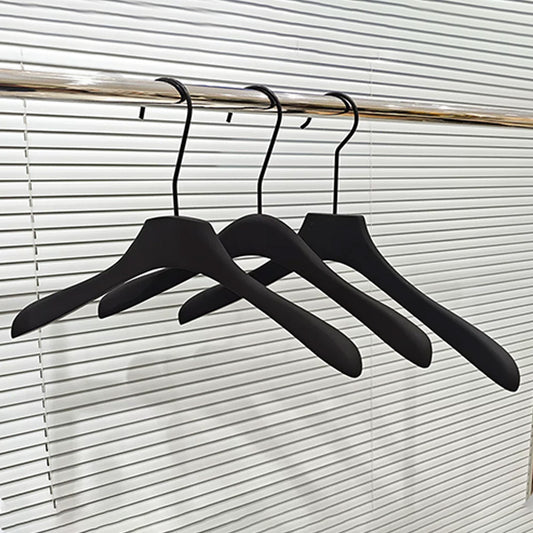 Black Soft Touch Wooden Hangers Non-Slip Custom Logo Boutique Hangers - thegarmenthanger
