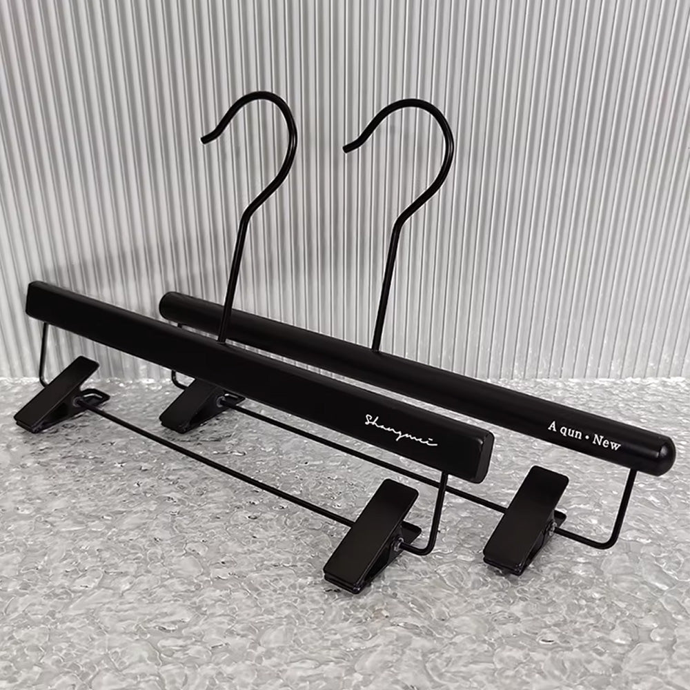 Premium Black Wood Hangers Non-Slip Luxury Hotel Hangers for Suits - thegarmenthanger